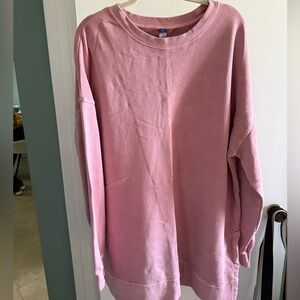 Old Navy Oversized Boyfriend Tunic Sweatshirt (Mauve)
